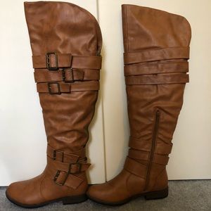 JustFab size 7.5 over the knee brown boots